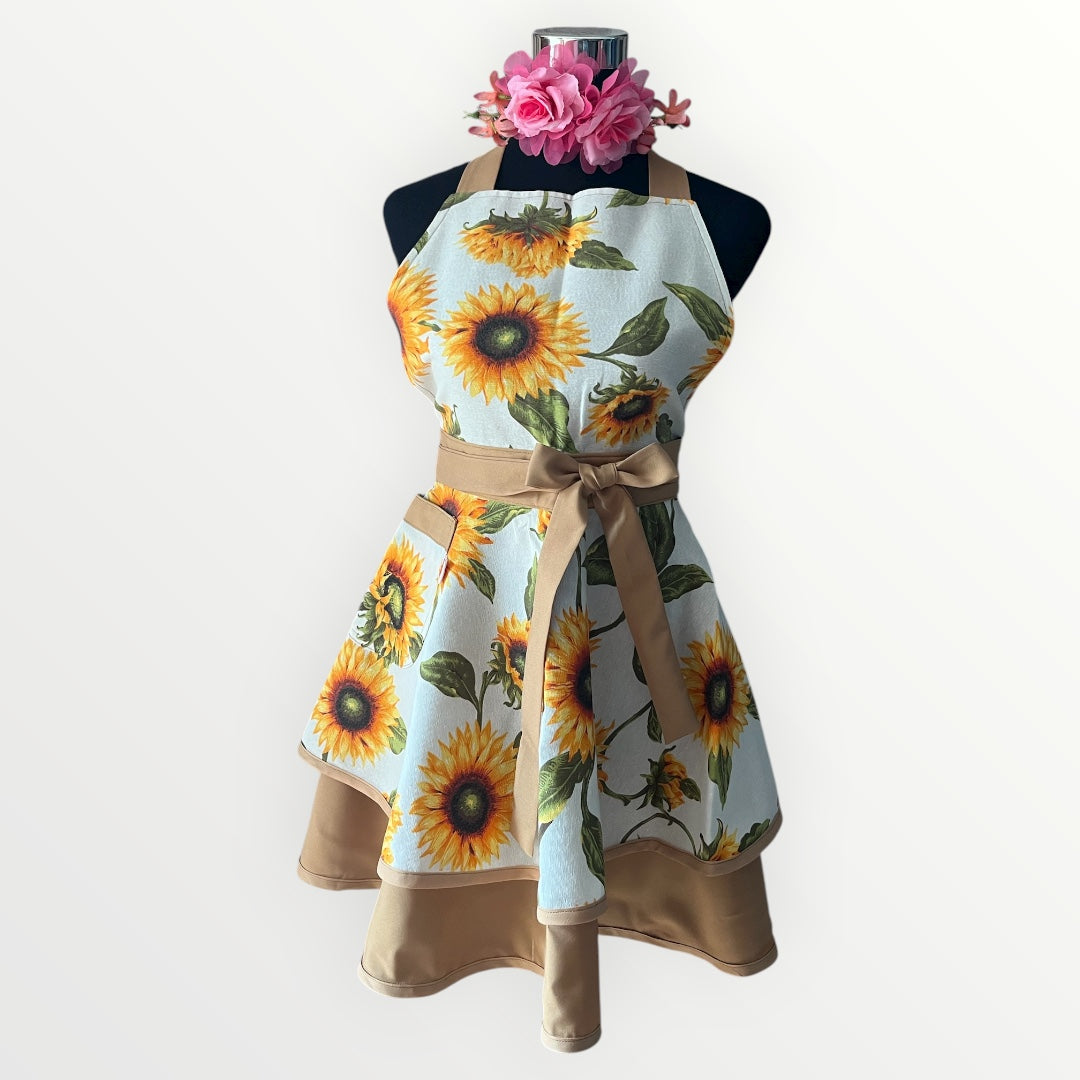 Delantal pin up girasoles