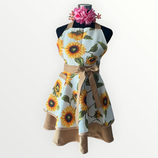 Delantal pin up girasoles