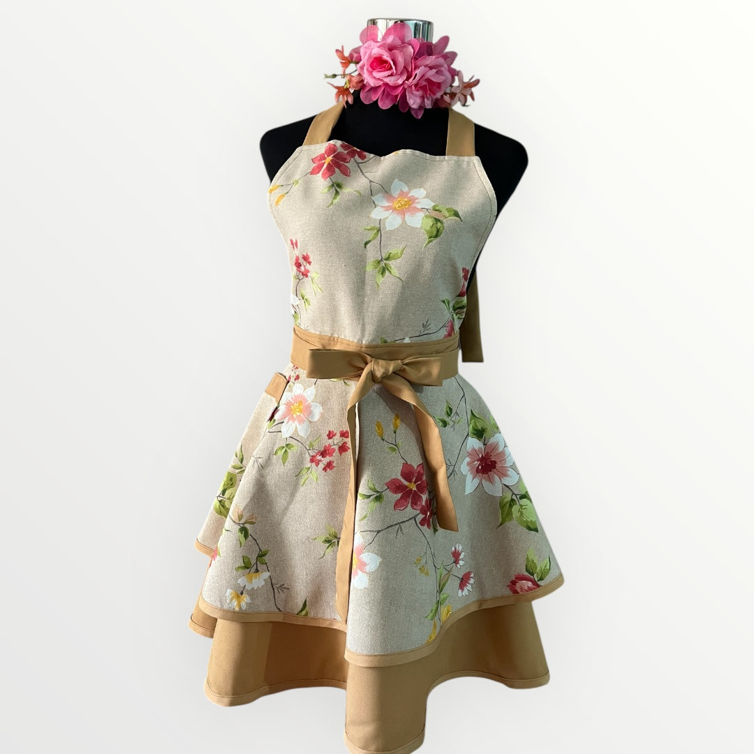 Pin up floral beige