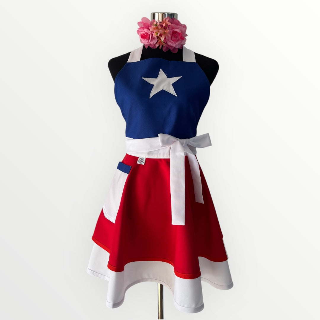 Delantal Pin up Bandera Chilena