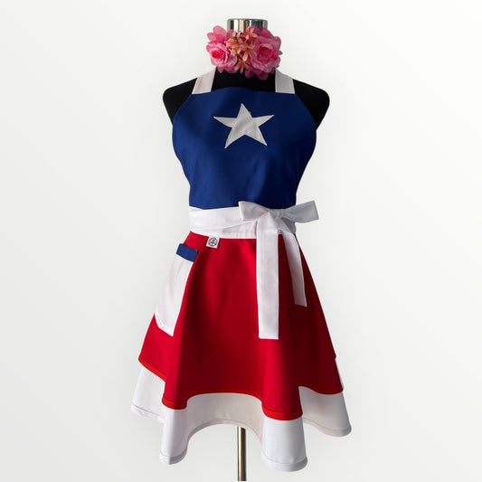 Delantal Pin up Bandera Chilena