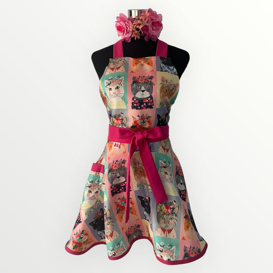 Delantal Impermeable Pin up Gatitos